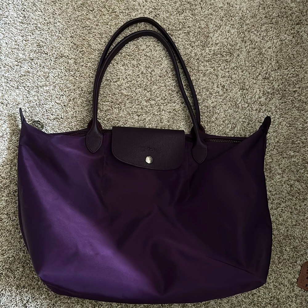 Purple Longchamp tote bag